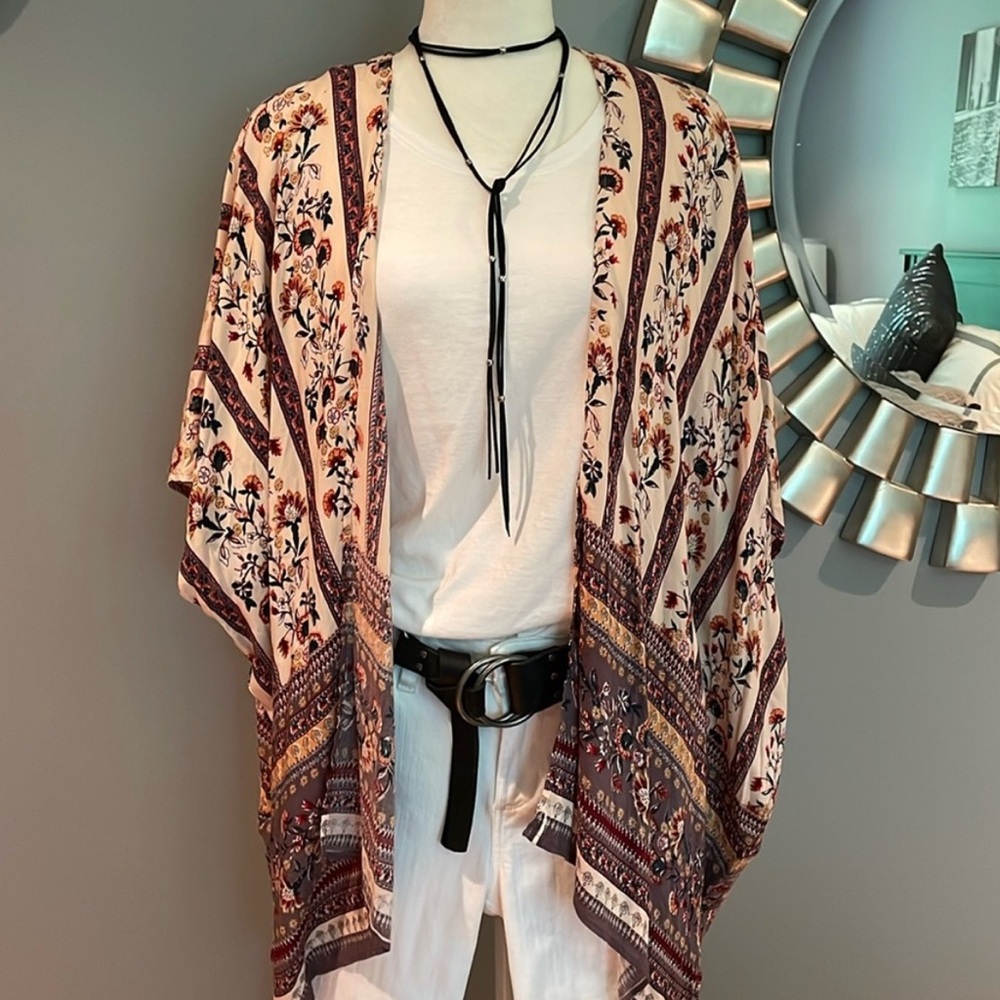 Sale! NWT Angie Multicolor Floral Kimono- size S but can fit to XLG